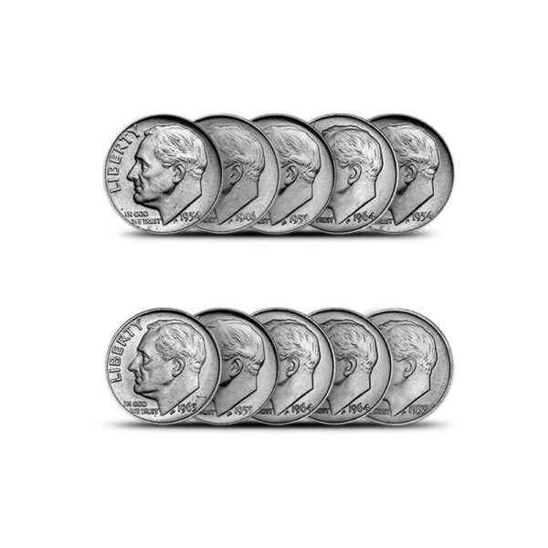 $1 FV 90% Silver Roosevelt Dimes (10 coins) - Image 2