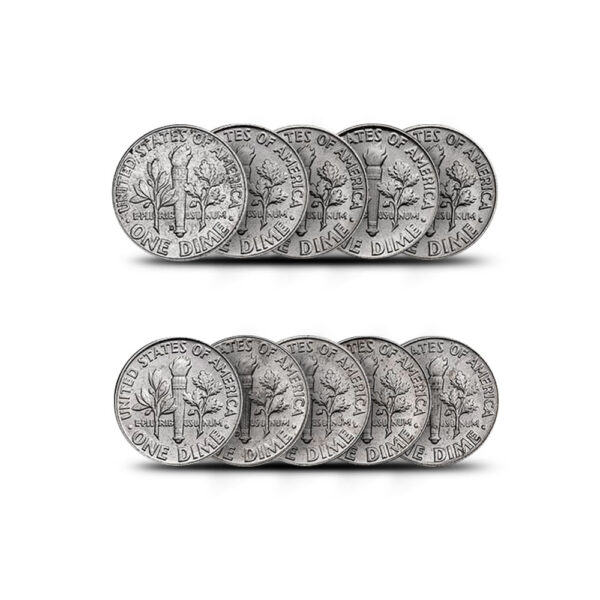 $1 FV 90% Silver Roosevelt Dimes (10 coins) - Image 3